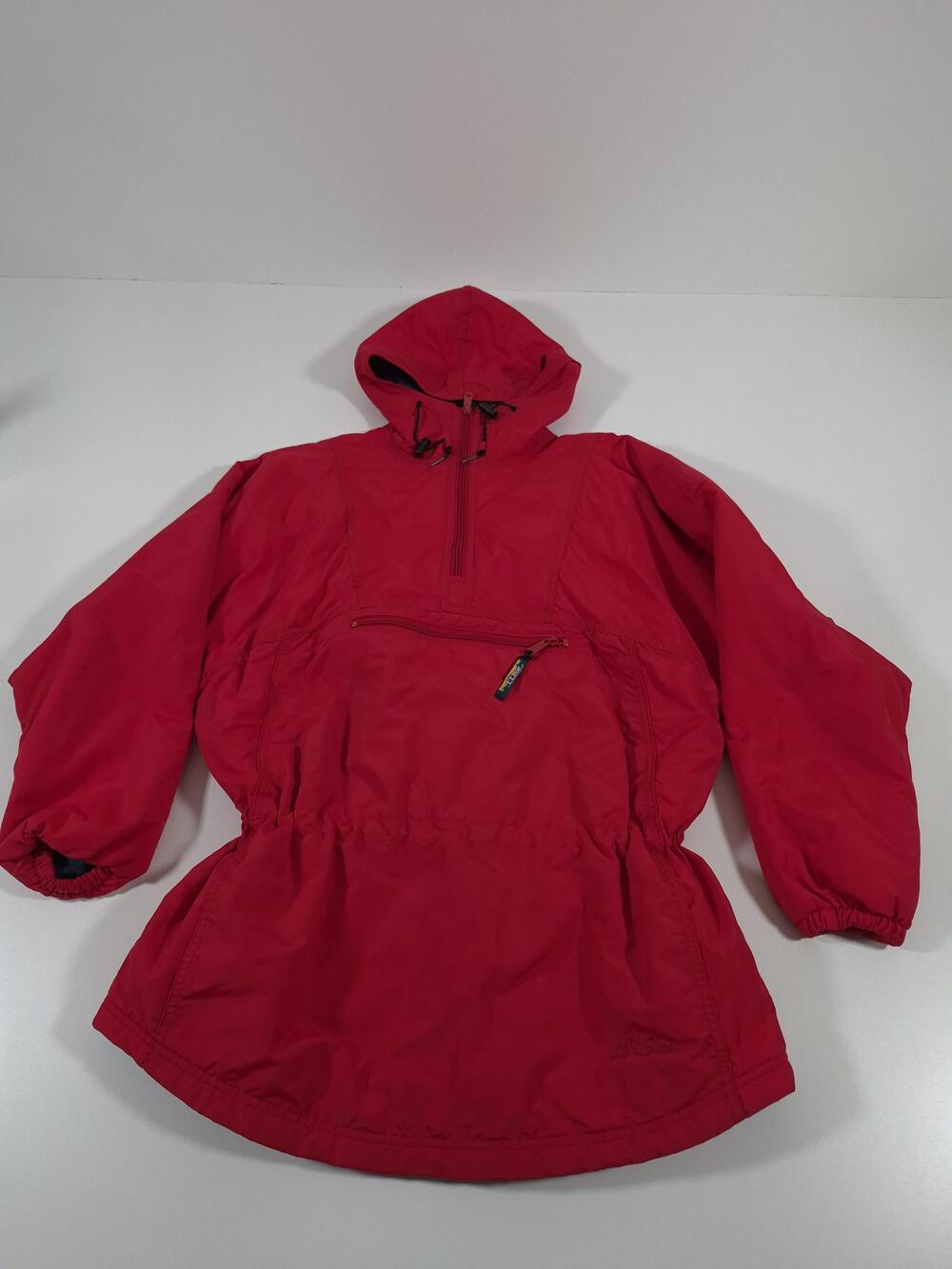 Vintage LL Bean Jacket Womens Small Red Hooded Anorak Thinsulate USA 90s
